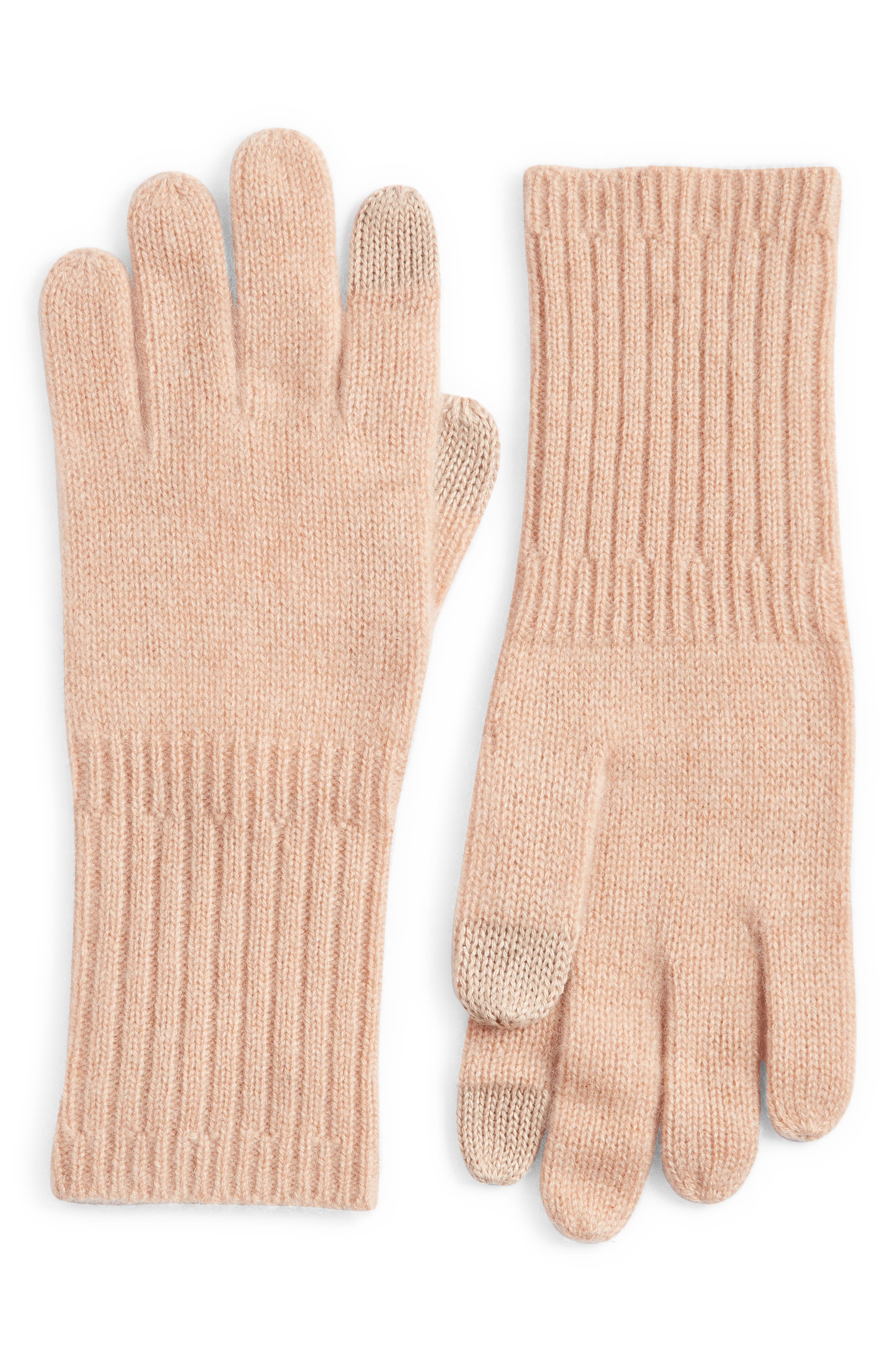 S/M NWT $89 Nordstrom Leather Gloves Cashmere Lining Sz